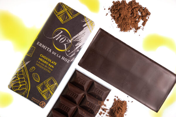 Tableta de chocolate negro 85% artesano con aceite de oliva virgen extra (AOVE) 105g