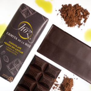 Tableta de chocolate negro SIN AZUCAR artesano con aceite de oliva virgen extra (AOVE) 105g